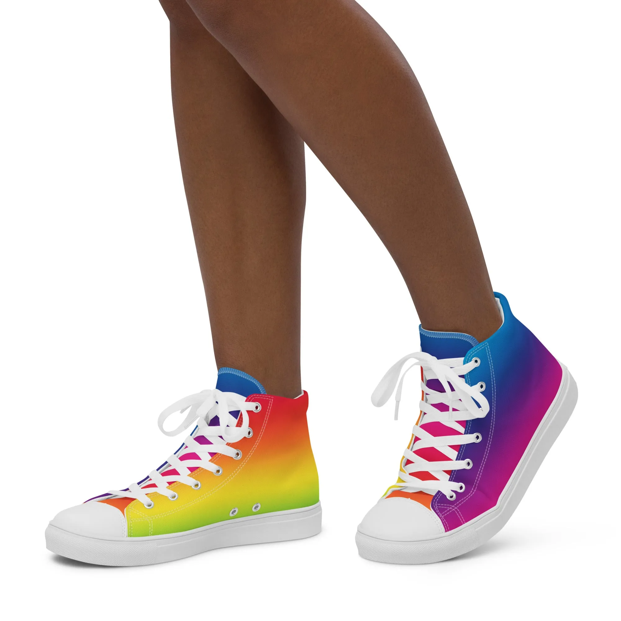 Rainbow Spectrum Women’s high top canvas shoes