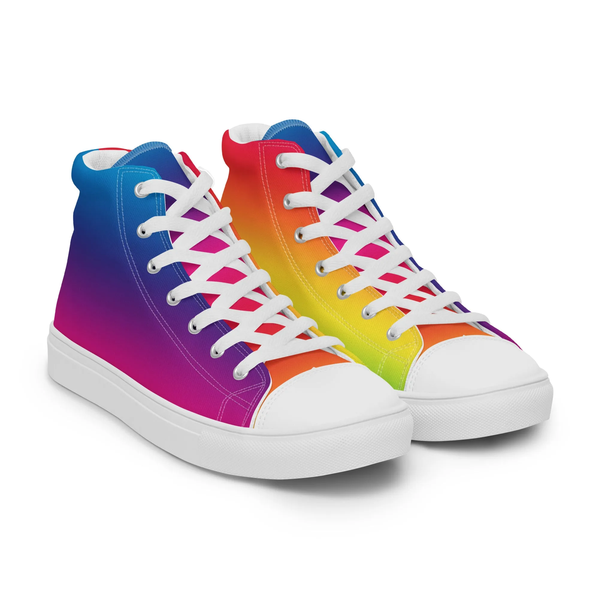 Rainbow Spectrum Women’s high top canvas shoes