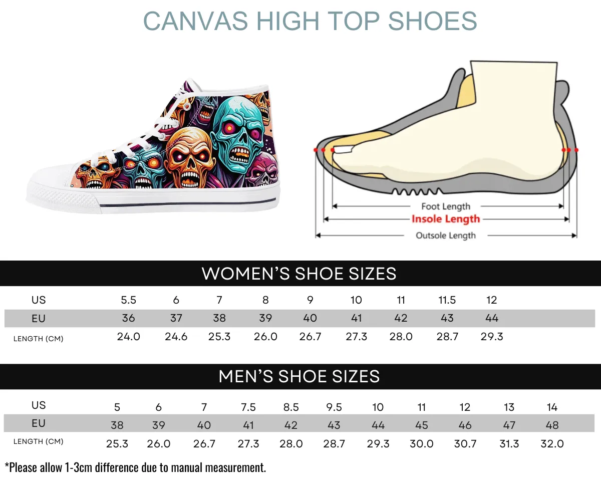 Rainbow Zombie Pattern High Tops
