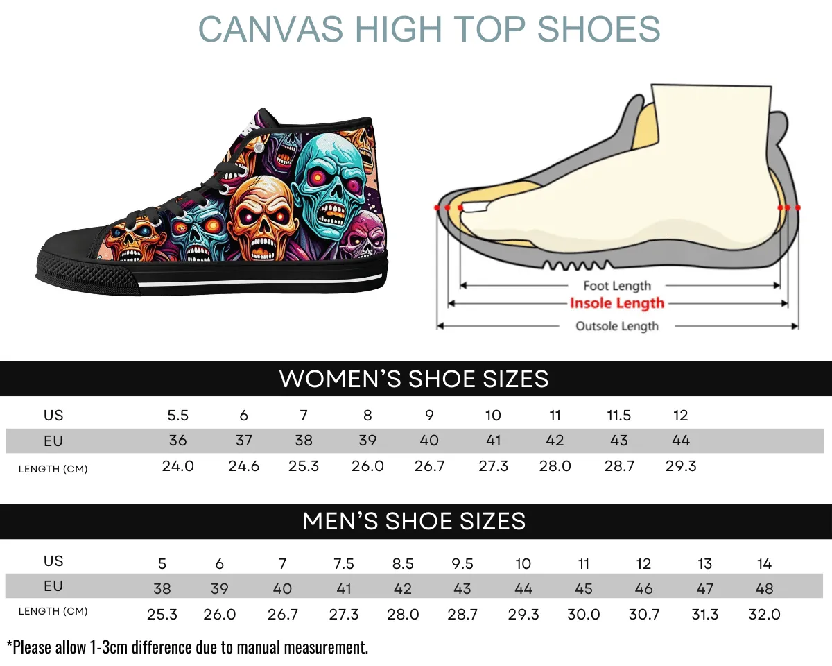 Rainbow Zombie Pattern High Tops