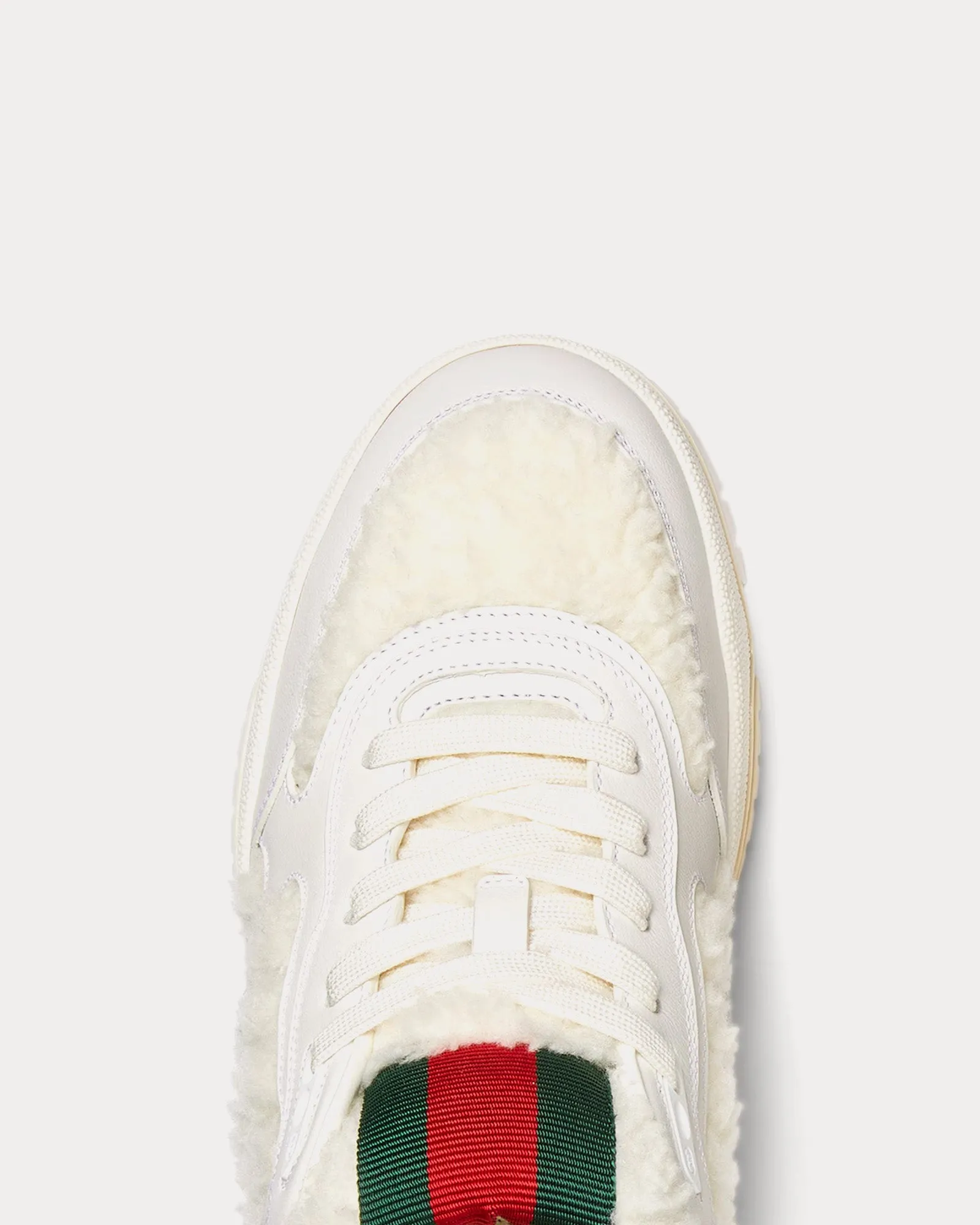 Re-Web with Merino Wool-Effect Fabric White Low Top Sneakers