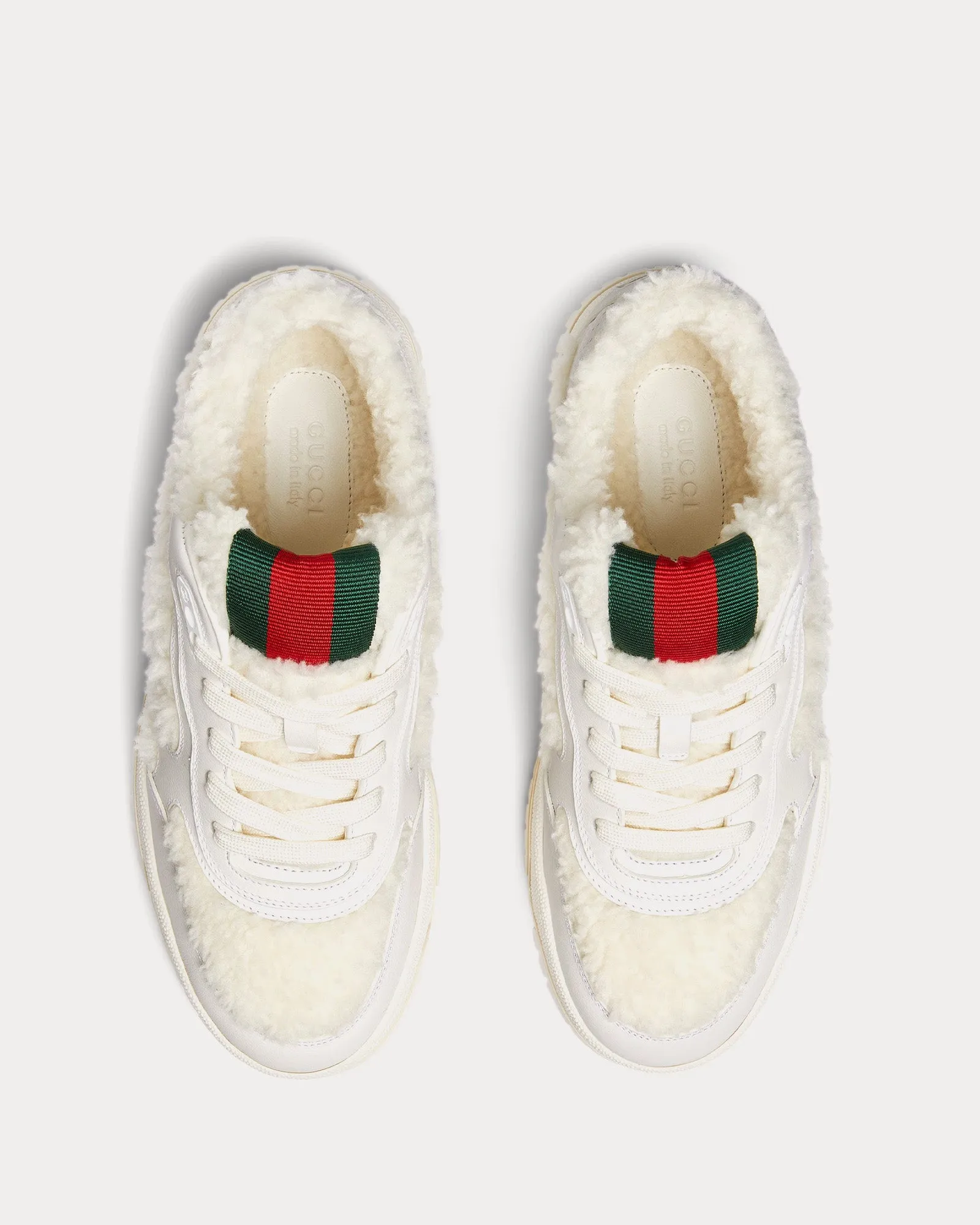 Re-Web with Merino Wool-Effect Fabric White Low Top Sneakers