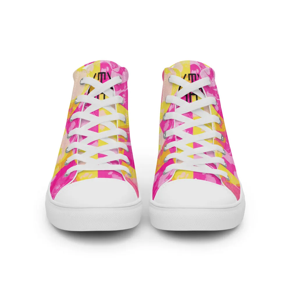 Sixty Eight 93 Logo Black Marble #1 Women's High Top Shoes