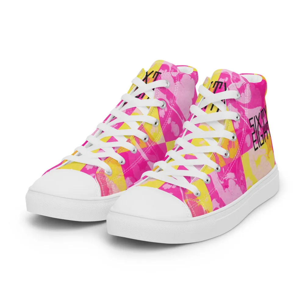 Sixty Eight 93 Logo Black Marble #1 Women's High Top Shoes