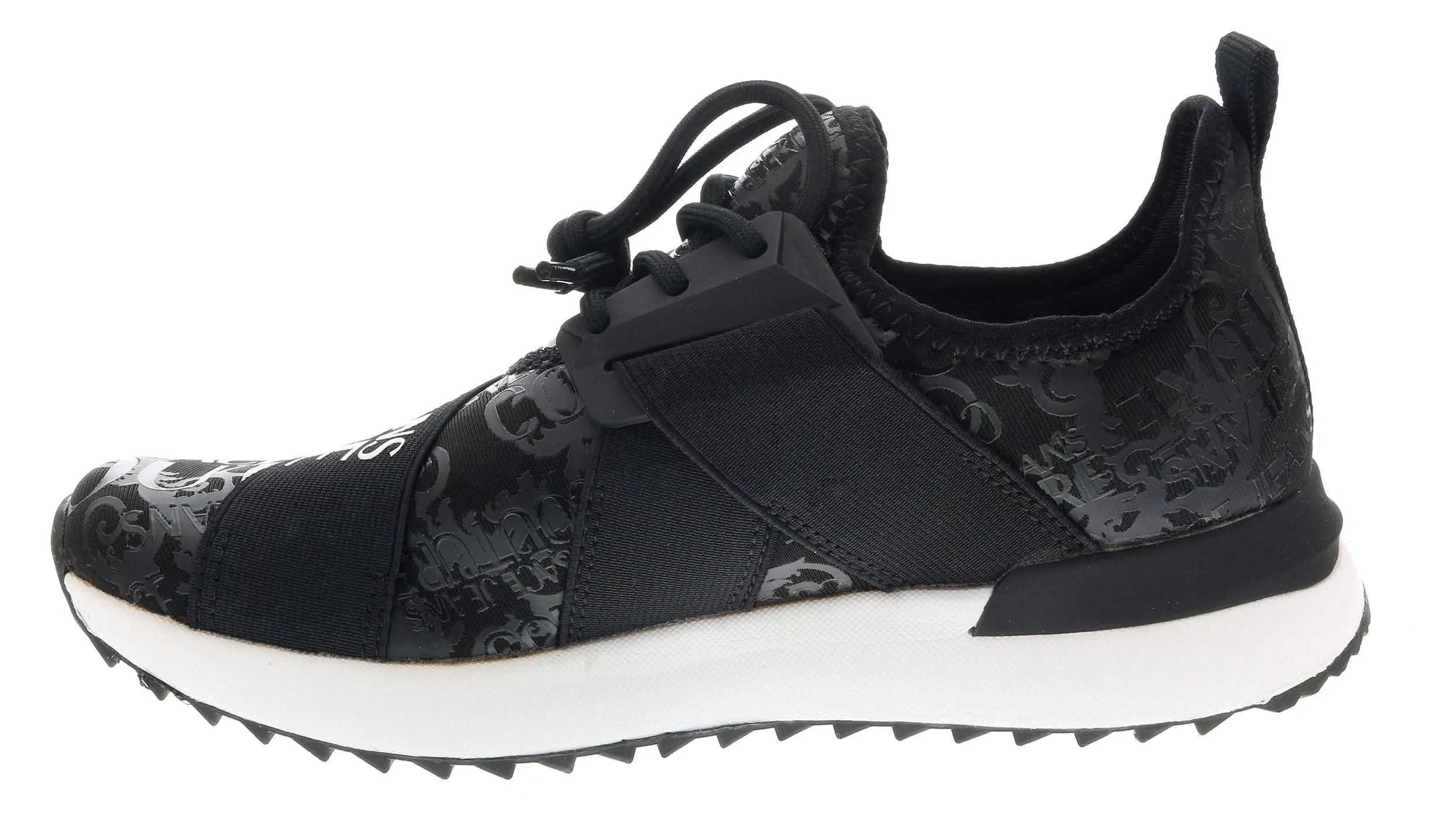 Versace Jeans Couture Black Signature Heel Court Lace Up Sneakers