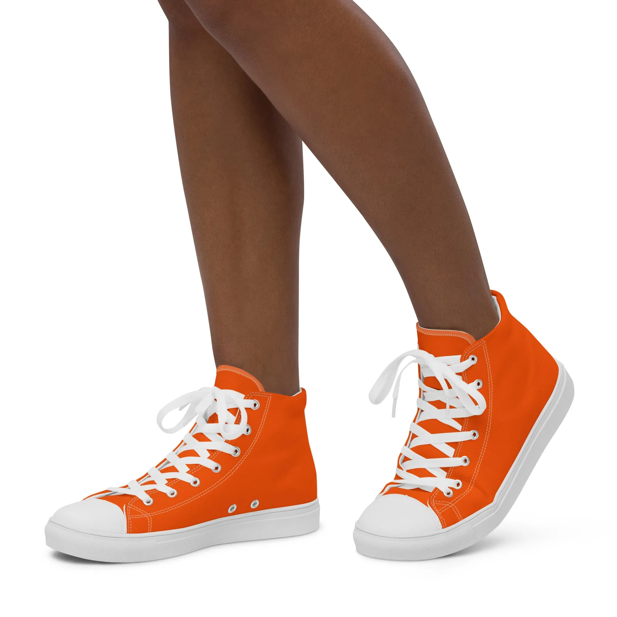 Women’s Orange high top canvas shoes