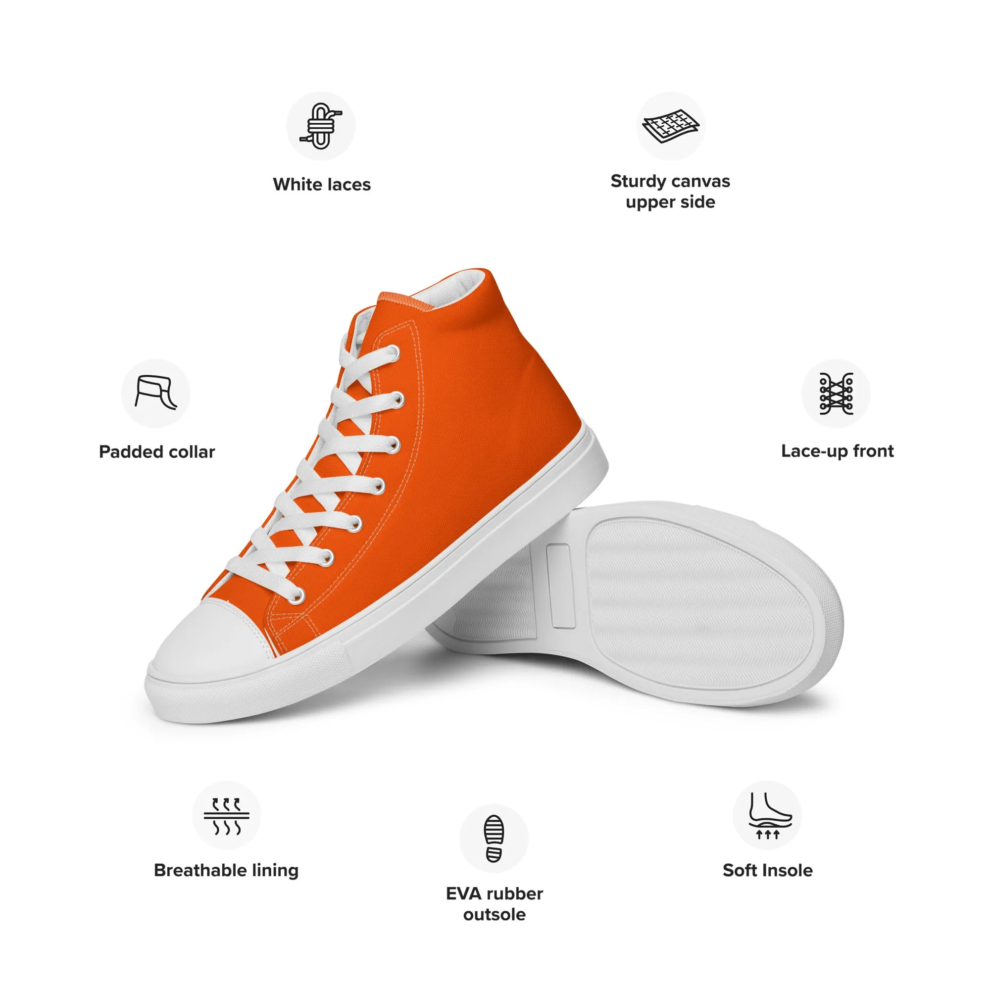 Women’s Orange high top canvas shoes